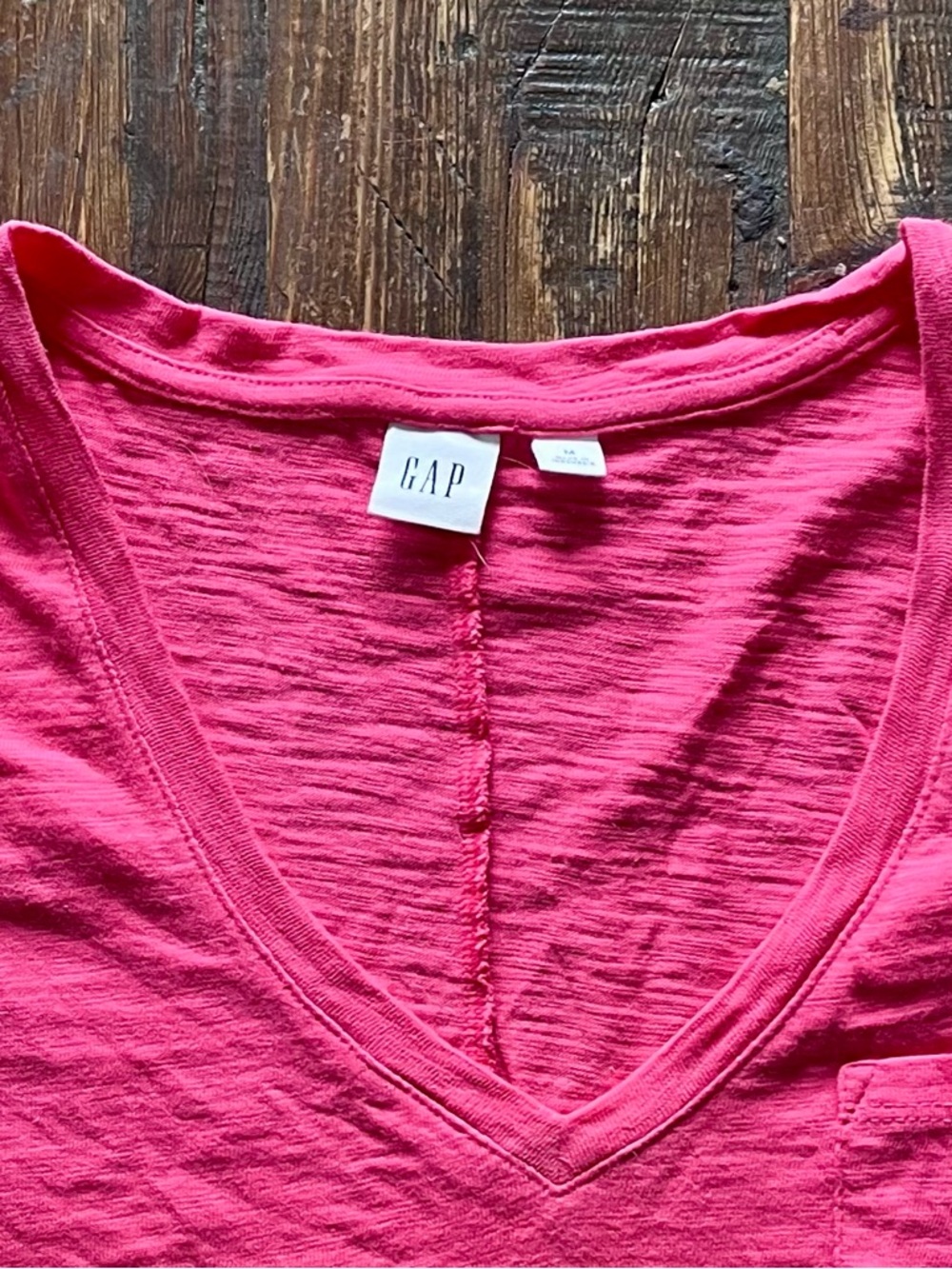 GAP Azalea Pink V-Neck Tee Dress Sz M - Picture 2 of 9